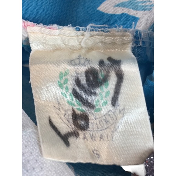 Royal Creations‎ Muumuu Hawaiian Dress Blue Floral Womens Size S Short Sleeve - Picture 4 of 8